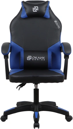 Кресло игровое Оклик Spirit черный/синий сиденье черный/синий искусст.кожа/сетка с подголов. крестов