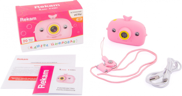 Фотоаппарат Rekam iLook K430i розовый 20Mpix 2" 720p microSD CMOS/Li-Ion