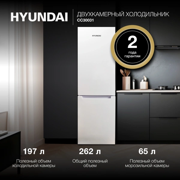 Холодильник Hyundai CC30031 2-хкамерн. белый