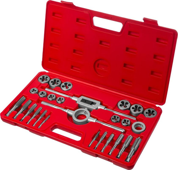 Набор метчиков и плашек Зубр 28123-H27 27 предметов (жесткий кейс)