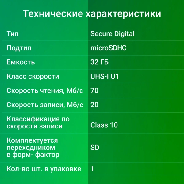 Флеш карта microSDXC 32Gb Class10 Digma CARD10 + adapter