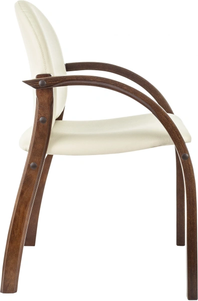 Стул Бюрократ ДЖУНО светло-бежевый эко.кожа на ножках дерево