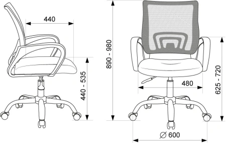 Кресло Бюрократ CH-695NLTSL черный TW-01 TW-11 сетка/ткань крестов. металл хром