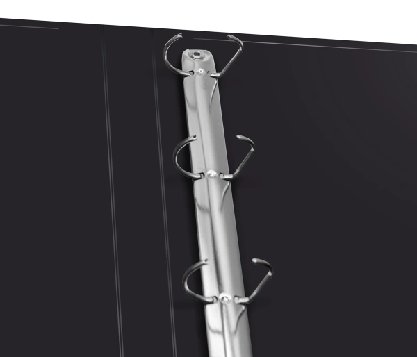 Папка на 4-х кольцах Бюрократ -0818/4RBLCK A4 пластик 0.7мм кор.18мм внутр. с вставкой черный