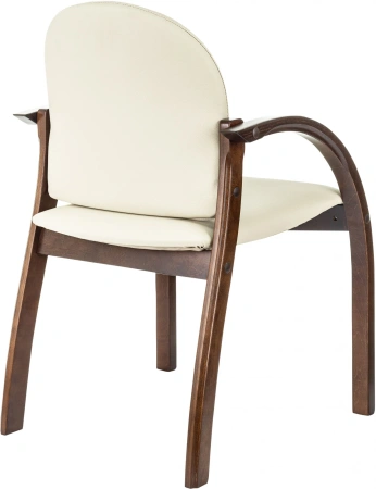 Стул Бюрократ ДЖУНО светло-бежевый эко.кожа на ножках дерево