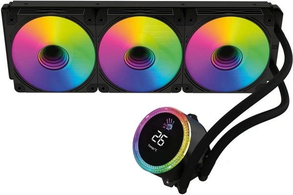 Система водяного охлаждения Bloody BD-LC360ARGB2 ARGB Soc-AM5/AM4/1200/1700/1851 черный 4-pin 22-35dB Al+Cu LCD 300W 1450gr Ret (BD-LC360ARGB2-BK)