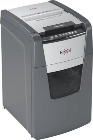 Шредер Rexel Optimum AutoFeed 150X черный с автоподачей (секр.P-4) фрагменты 150лист. 44лтр. скрепки скобы пл.карты