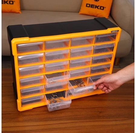 Ящик для инструментов Deko Smart box 24 24отд. оранжевый/черный (085-3005)