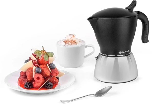 Кофеварка гейзерн. Rondell Melange RDS-1304 0.45л нерж.сталь серый