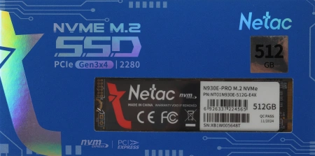 Накопитель SSD Netac PCI-E 3.0 x4 512Gb NT01N930E-512G-E4X N930E Pro M.2 2280