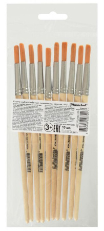 Кисть Silwerhof 981146 худож. синтетика круг. №5 дерев.лакир.ручка