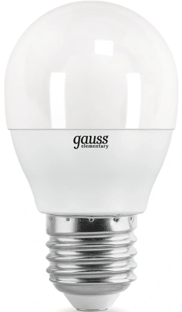 Лампа светодиодная Gauss Elementary 10Вт цок.:E27 шар 220B 4100K св.свеч.бел.нейт. (упак.:1шт) (53220)