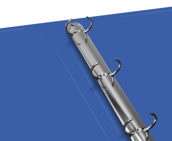 Папка на 4-х кольцах Бюрократ -0827/4RBLU A4 пластик 0.7мм кор.27мм внутр. с вставкой синий