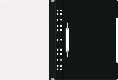 Папка-скоросшиватель Бюрократ PS-P20BLCK A4 прозрач.верх.лист боков.перф. пластик черный