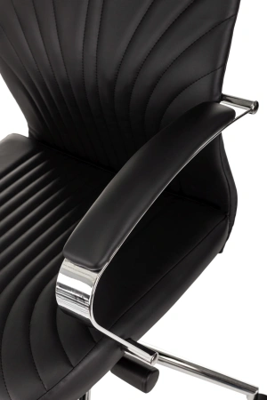 Кресло руководителя Бюрократ CH-610SL-Lux черный эко.кожа крестов. металл хром