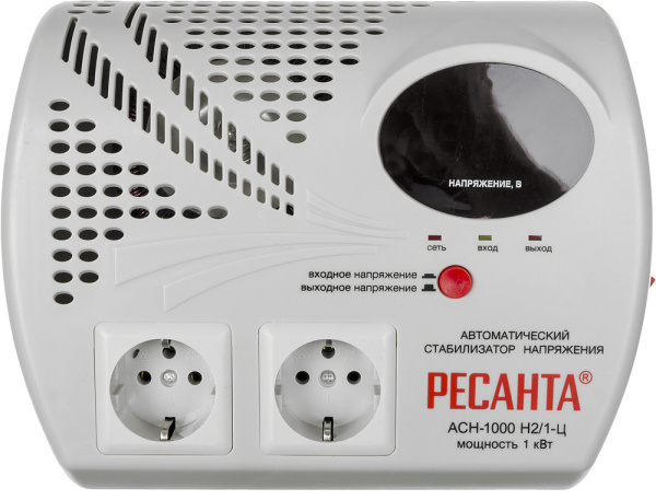 Стабилизатор напряжения Ресанта АСН-1000 Н2/1-Ц однофазный серый (63/6/13)