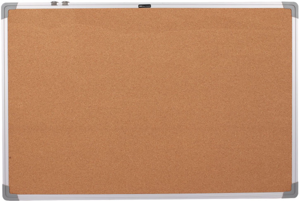 Доска пробковая Deli E39053 пробка коричневый 60x90см алюминиевая рама