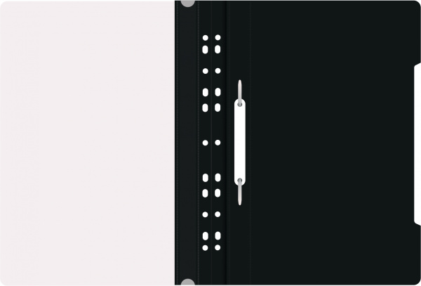 Папка-скоросшиватель Бюрократ PS-P20BLCK A4 прозрач.верх.лист боков.перф. пластик черный