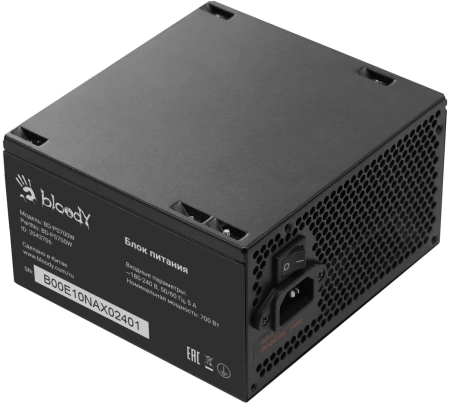 Блок питания Bloody ATX 700W BD-PS700W 80 PLUS WHITE (20+4pin) APFC 120mm fan 6xSATA RTL