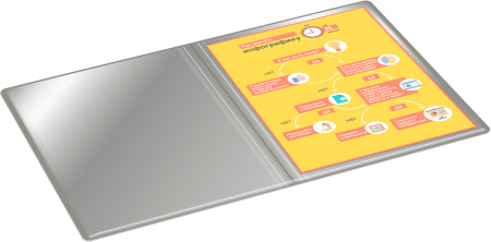 Папка с 80 прозр.вклад. Бюрократ -BPV80GREY A4 пластик 0.8мм торц.карм с бум. встав серый