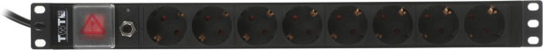 Блок распределения питания Lanmaster TWT-PDU19-16A8P-1.8 гор.размещ. 8xSchuko базовые 16A Schuko 1.8м