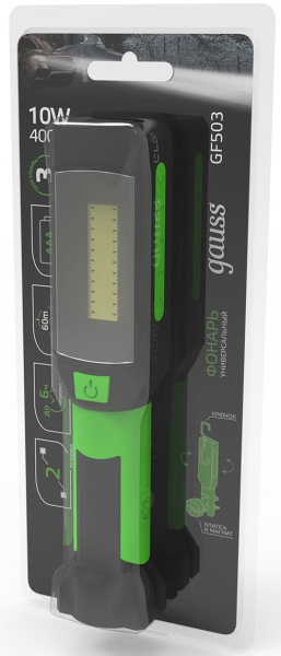 Фонарь Gauss GFL503 черный 10Вт лам.:светодиод. AAAx3 (GF503)