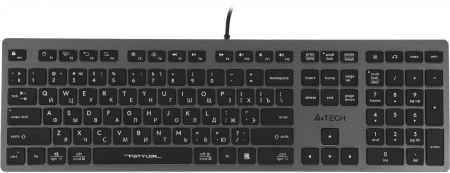 Клавиатура A4Tech Fstyler FX60H серый USB slim LED (FX60H GREY/WHITE)