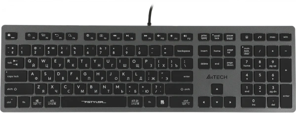 Клавиатура A4Tech Fstyler FX60H серый USB slim LED (FX60H GREY/WHITE)