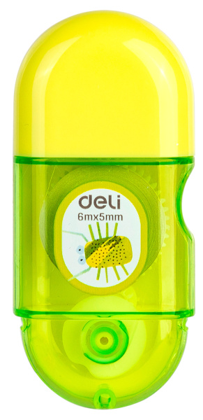 Лента коррект. Deli EH350 6мх5мм ассорти корпус белый блистер