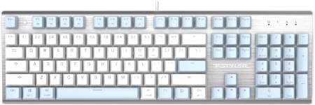 Клавиатура A4Tech Fstyler FS100 Neon механическая синий/белый USB for gamer LED (FS100)