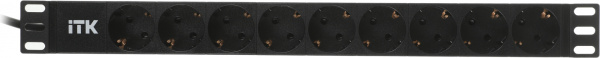Блок распределения питания ITK алюминевый профиль PH22-9D2 гор.размещ. 9xSchuko базовые 16A C14 2м