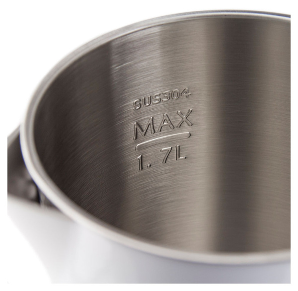 Чайник электрический Galaxy GL 0318 1.7л. 2000Вт белый/черный (корпус: нержавеющая сталь/пластик)