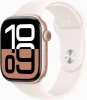 Смарт-часы Apple Watch Series 10 A2999 46мм 2.1" OLED корп.розовое золото Sport Band рем.белый разм.брасл.:140-190мм (MWWT3LW/A)