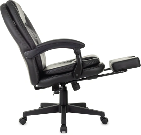 Кресло руководителя Бюрократ CH-868N-BF черный эко.кожа крестов. пластик подст.для ног