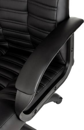 Кресло руководителя Бюрократ KB-10 черный эко.кожа крестов. пластик
