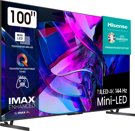 Телевизор QLED Hisense 100" 100U7KQ Smart т.серый/4K Ultra HD/DVB-T/120Hz/DVB-T2/DVB-C/DVB-S/DVB-S2/
