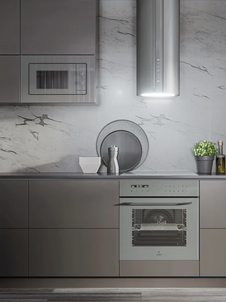 Вытяжка каминная Lex TORO 350 серый управление: кнопочное (1 мотор)