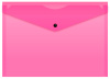 Конверт на кнопке Бюрократ Double Neon DNEPK803A4PINK A4 гориз. пластик 0.15мм розовый