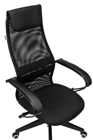 Кресло руководителя Бюрократ CH-607 черный TW-01 сетка/ткань с подголов. крестов. пластик