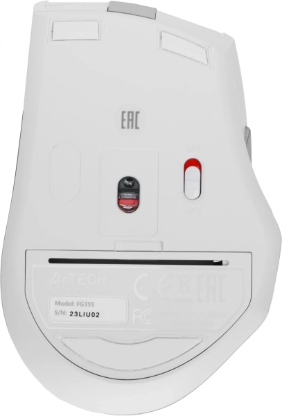 Мышь A4Tech Fstyler FG35S серебристый/белый оптическая 2000dpi silent беспров. USB 5but (FG35S USB SILVER)