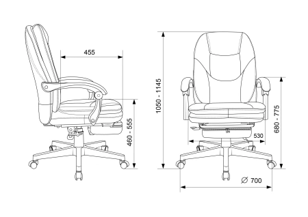 Кресло руководителя Бюрократ CH-868N-BF коричневый эко.кожа крестов. пластик подст.для ног