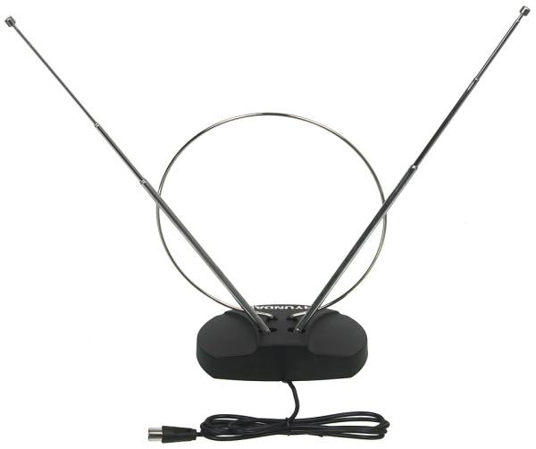 Антенна телевизионная Hyundai H-TAI120 7дБ пассивная черный каб.:1.35м