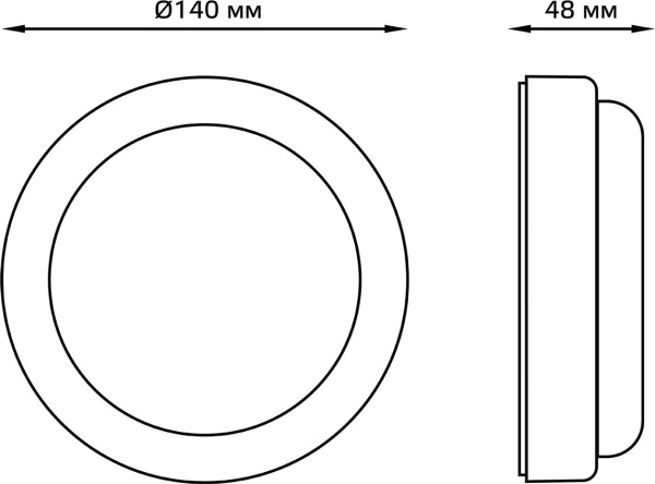 Светильник Gauss ЖКХ 126411312-S 12Вт 6500K белый датч.движ.