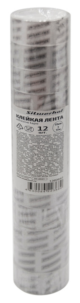 Клейкая лента канцелярская Silwerhof 481070 прозрачная шир.19мм дл.10м 35мкр полипропилен спайка