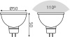 Лампа светодиодная Gauss 101105406 6Вт цок.:GU5.3 софит 175B св.свеч.RGB MR16 (упак.:1шт)