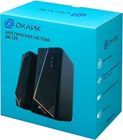 Колонки Оклик OK-125 2.0 черный 12Вт