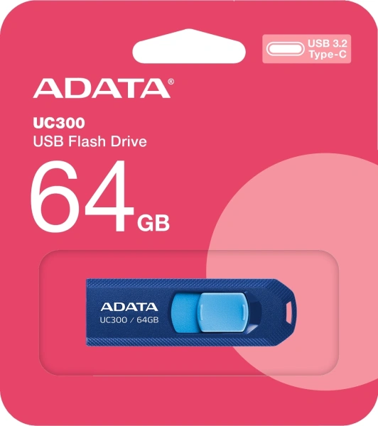 Флеш Диск A-Data 64GB UC300 ACHO-UC300-64G-RNB/BU USB3.2 синий/голубой