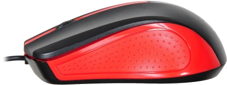 Мышь Оклик 225M черный/красный оптическая (1000dpi) USB (3but)