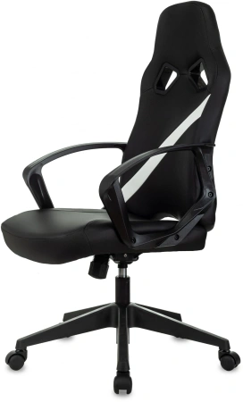 Кресло игровое Zombie 300 черный/белый эко.кожа крестов. пластик