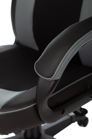 Кресло игровое Zombie GAME 17 черный/серый текстиль/эко.кожа крестов. пластик